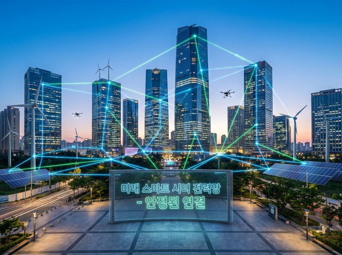 미래형 스마트 시티와 안정적으로 연결된 전력망