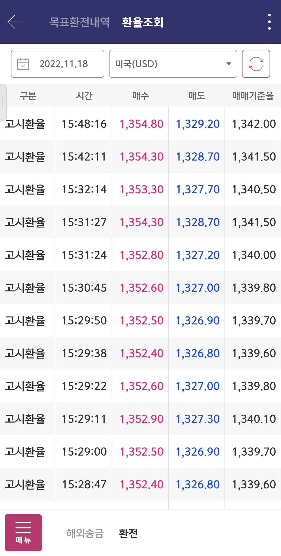키움 증권 영웅문 환율 조회