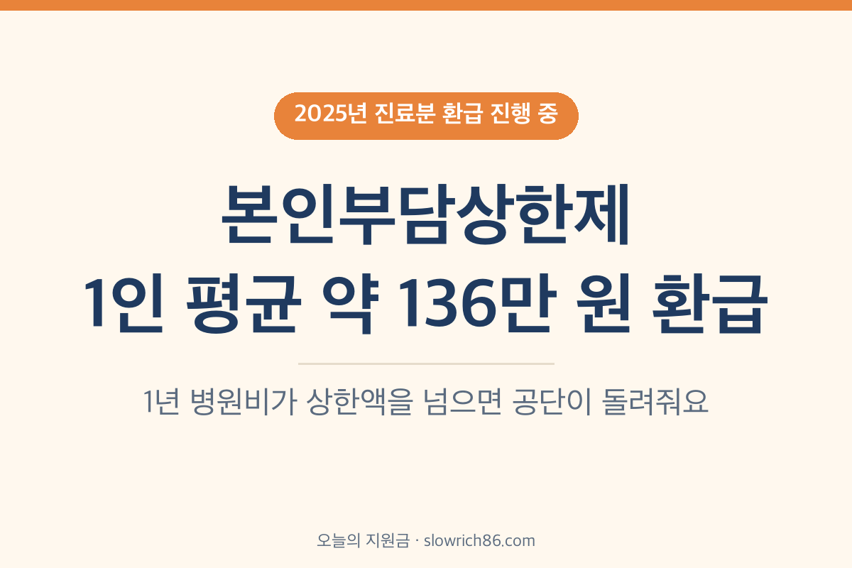 본인부담상한제 2026 2025년 진료분 1인 평균 136만 원 환급