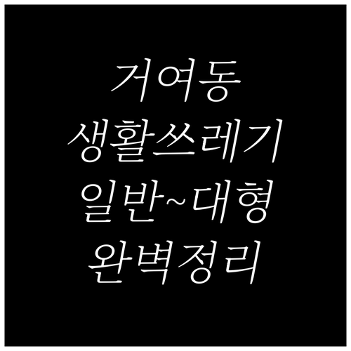 거여동 생활 쓰레기, 일반부터 대형까..