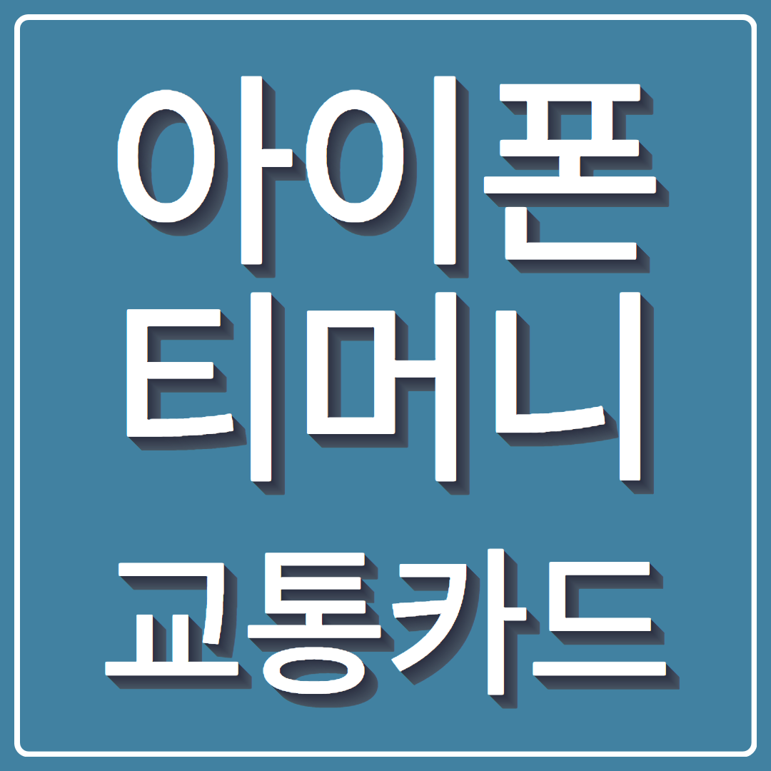 아이폰 티머니 NFC 교통카드 충전 방법
