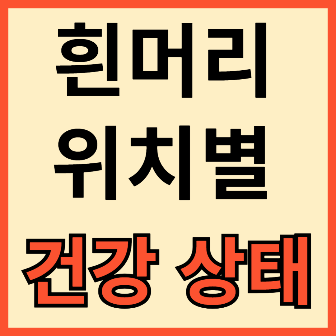 흰머리 위치별 건강점보