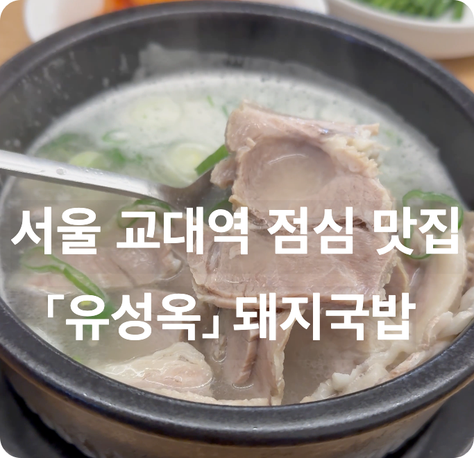 서울 교대역 점심 맛집 돼지국밥 전문점 유성옥