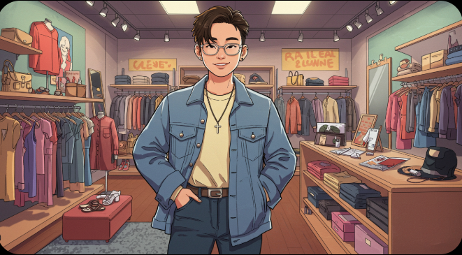 옷 가게 사장님 사진