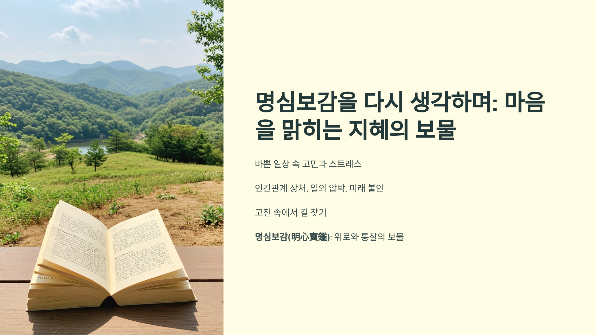 명심보감을 다시 생각하며