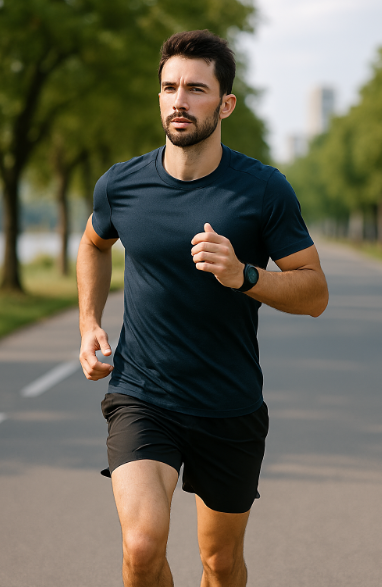 호흡에 집중하고 있는 러너 이미지