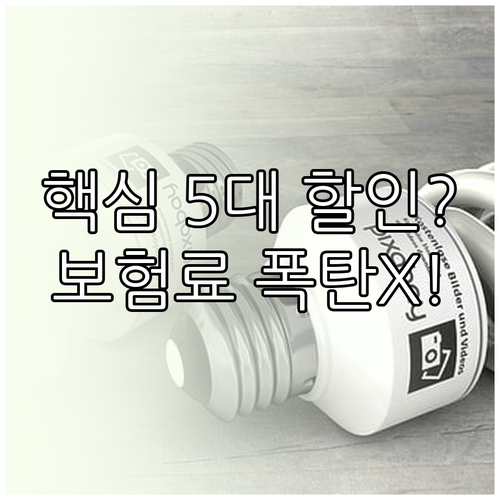 자동차 보험 핵심 특약 할인 5가지와..