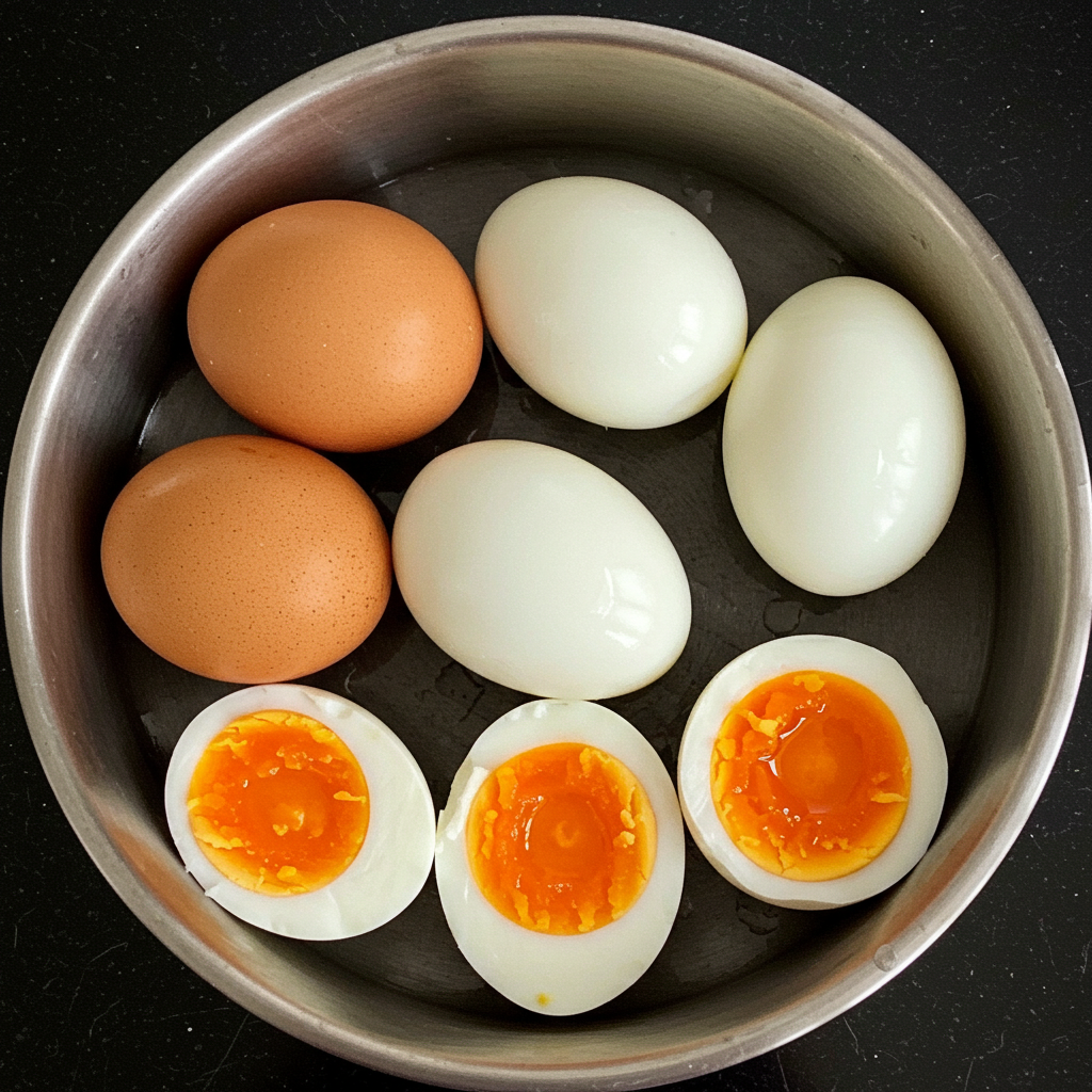 달걀 삶는 시간과 원하는 익힘 정도별 비교
