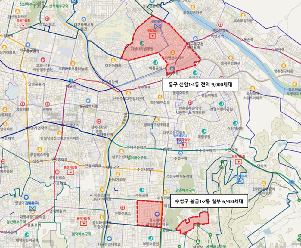흐린 물 출수 예상 지역 위치도