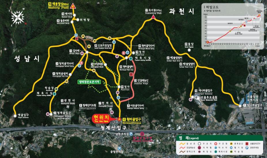 청계산 등산지도