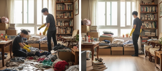 단양 고독사청소 및 정리중