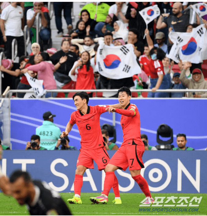 요르단과의 경기에서 골넣고 기뻐하는 모습