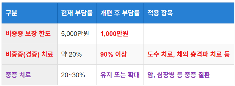 비급여 항목 본인 부담률 상향