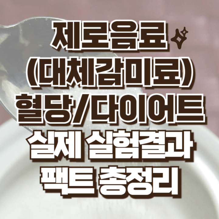 제로음료 대체감미료 다이어트 혈당 영향 실험결과 총정리