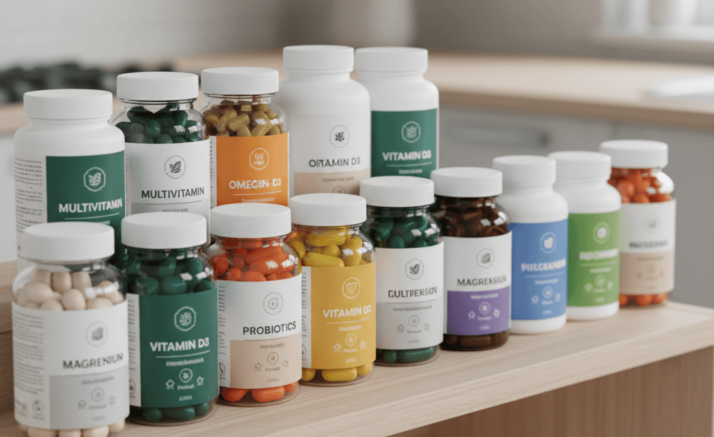 루테인, 루테인지아잔틴 등 여러 가지 영양제가 나열되어 있다.