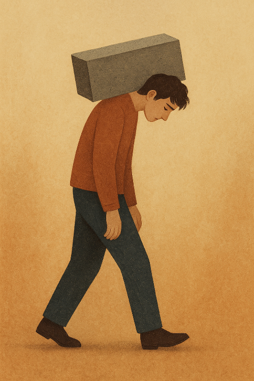 완벽주의의 압박감을 상징하는 일러스트