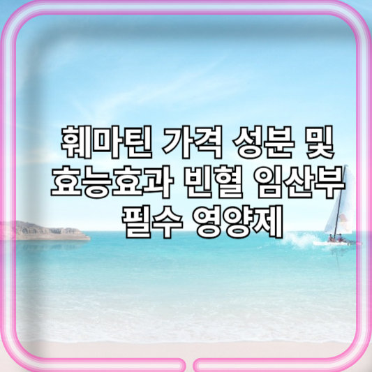 훼마틴 가격 성분 및 효능효과 빈혈 임산부 필수 영양제