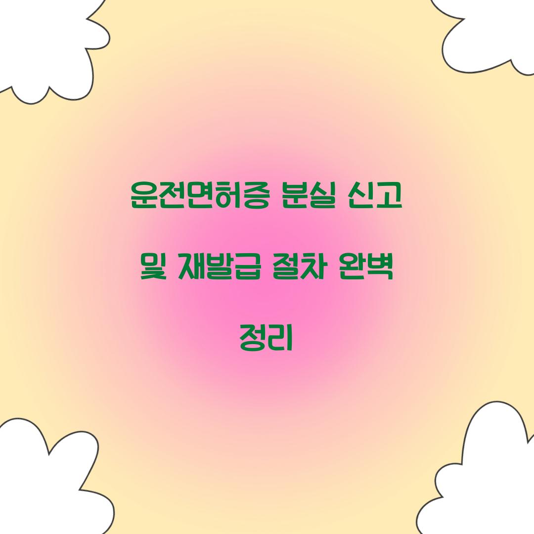 운전면허증 분실 신고