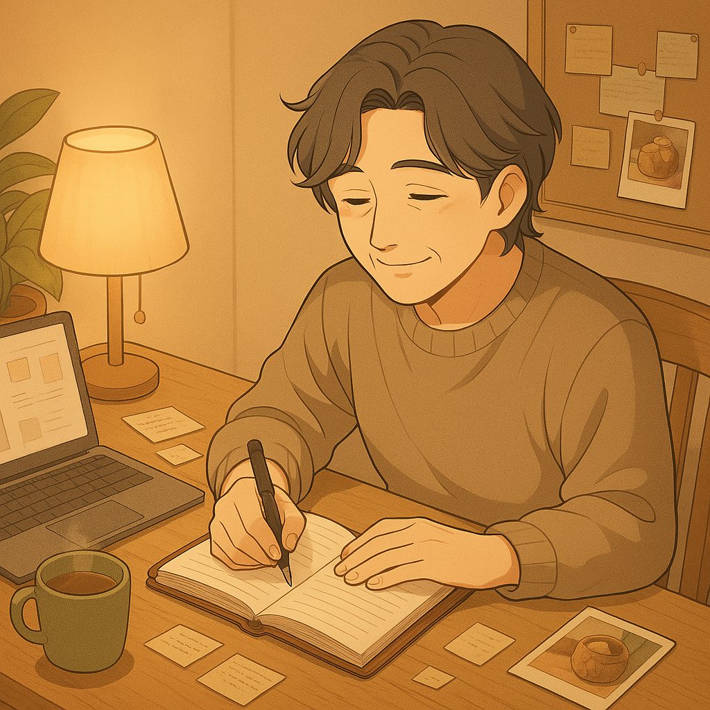 하루 일과를 정리하는 모습