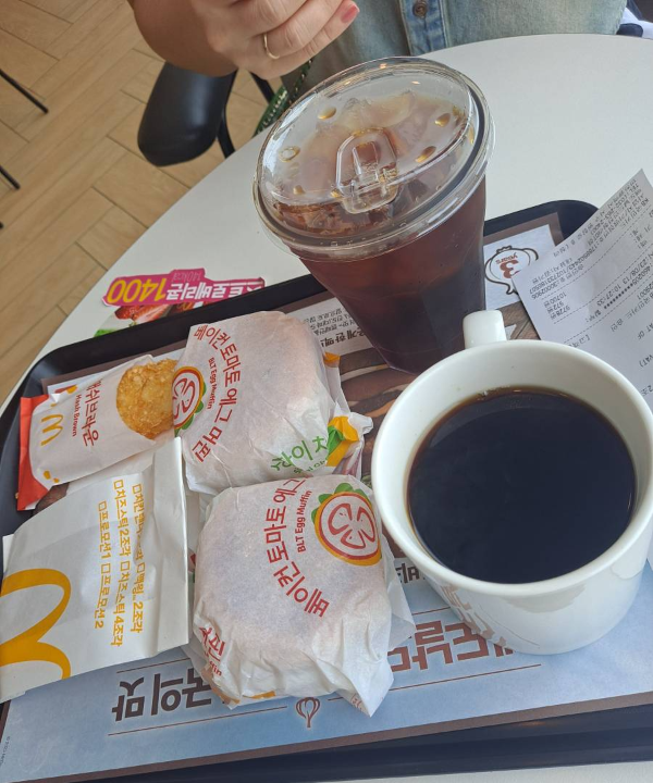 맥도날드 주문메뉴들