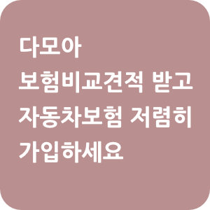 다모아 보험비교견적 받고 자동차보험 저렴히 가입하세요