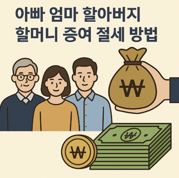아빠 엄마 할아버지 할머니 증여 절세 방법