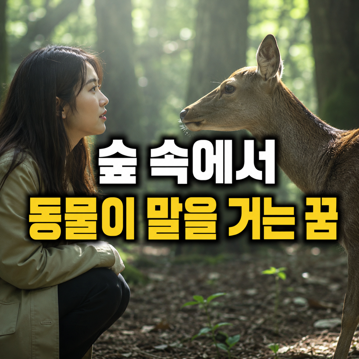 숲 속에서 동물이 말을 거는 꿈