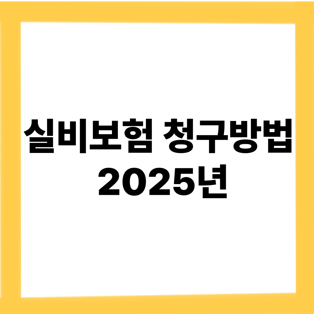 실비보험 청구방법 2025년, 꼭 알아야 할 핵심 총정리