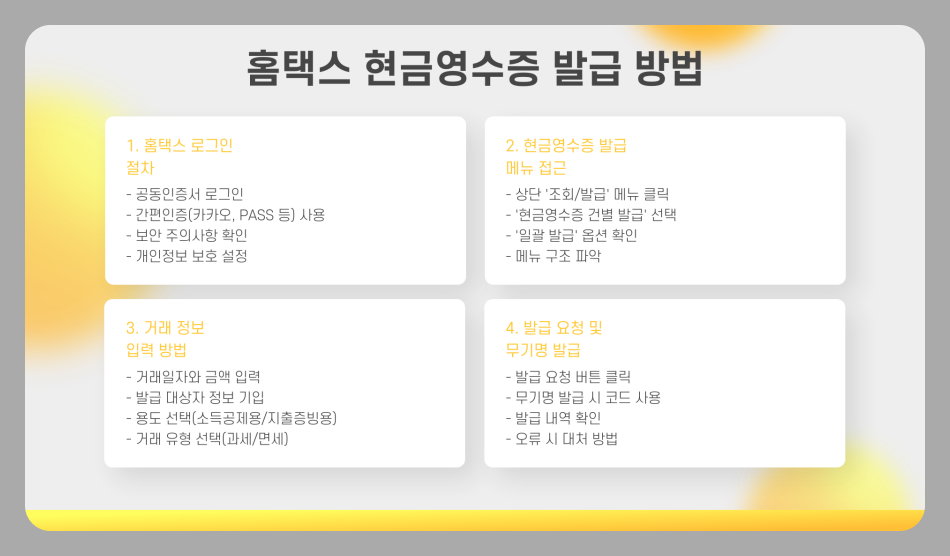 현금영수증 발급방법 조회 및 확인 방법 홈택스 (2025년 최신)