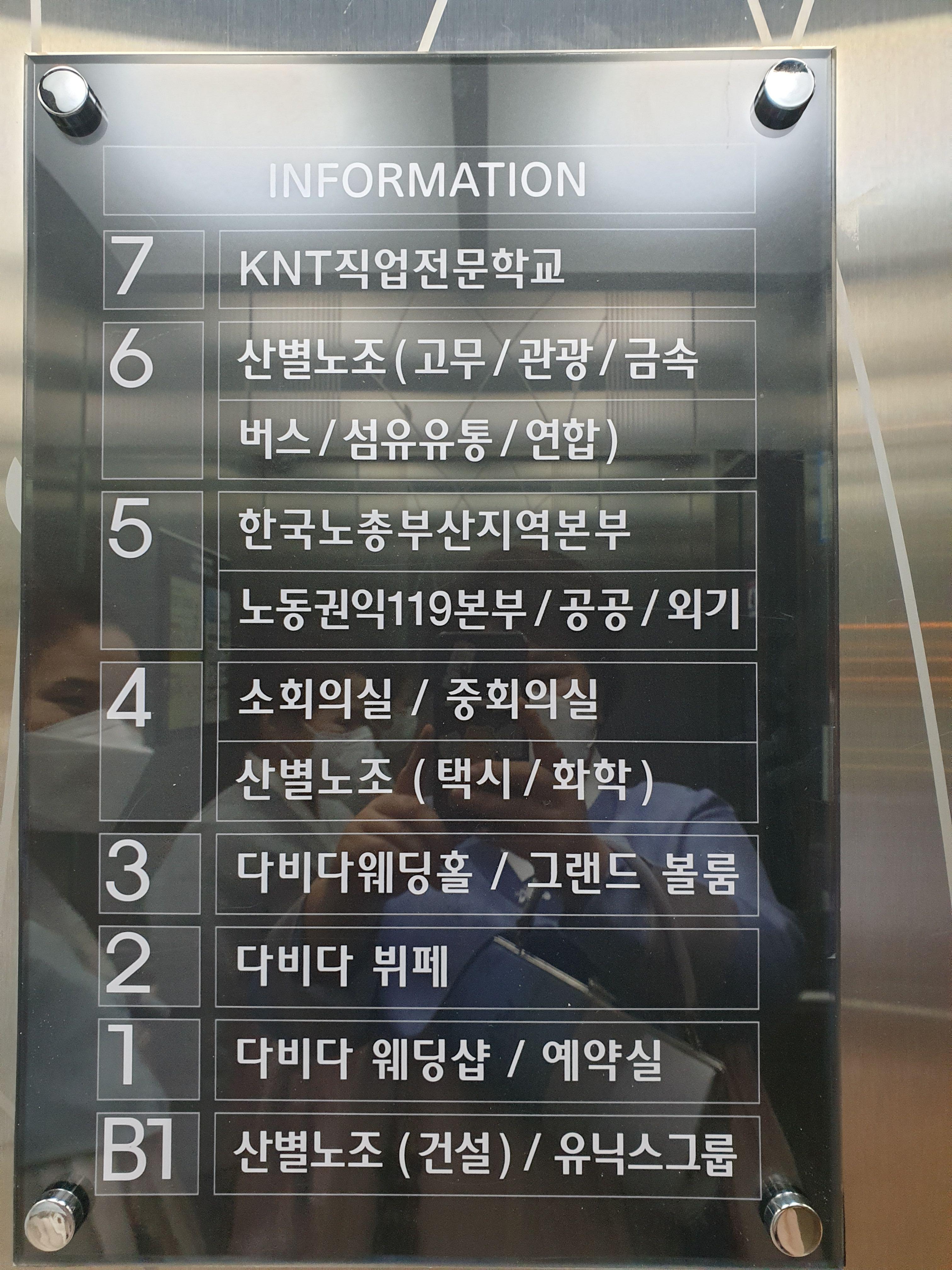 예식장 건물 층수안내