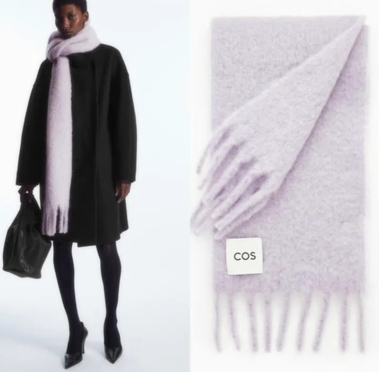 코스 프린지 브러쉬드 모헤어 머플러