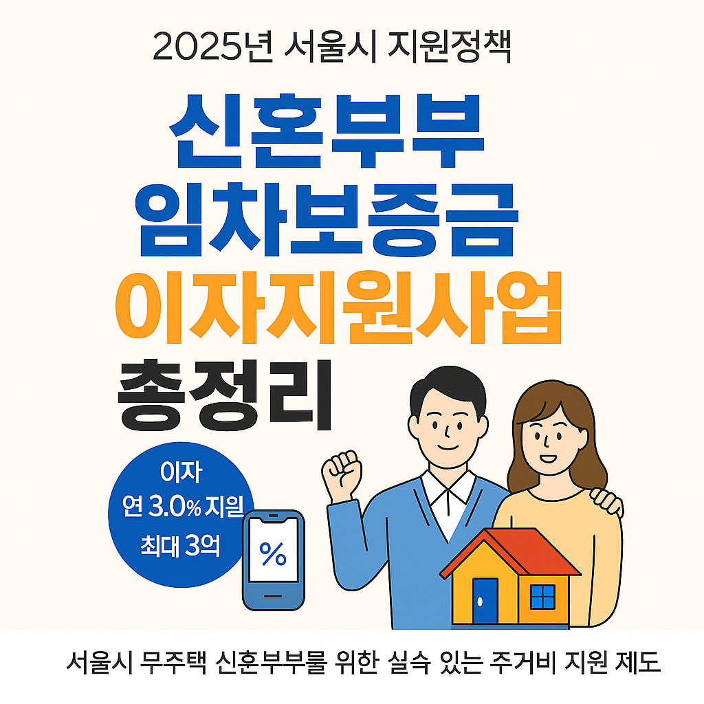서울시 신혼부부 임차보증금 이자지원사업 총정리 ❘ 무주택 부부 필독!