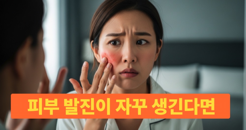 얼굴 발진 확인 순간