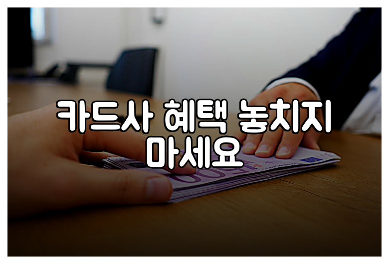 카드사 혜택 놓치지 마세요