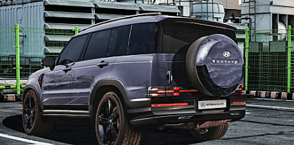 스페어타이어를 장착한 싼타페 풀체인지