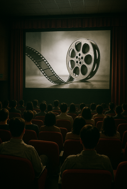 영화관에 모여있는 사람들