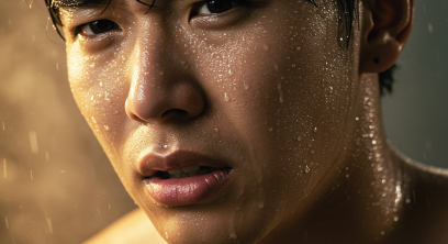 더워서 땀을 흘리는 사람