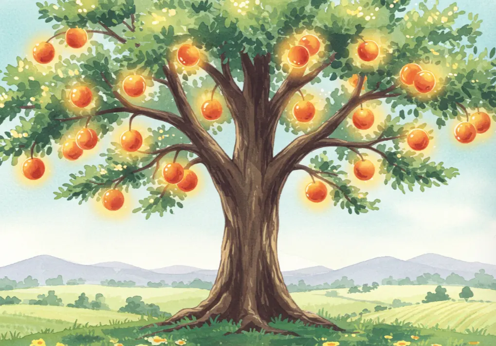 큰 나무에 열매가 가득 달린 꿈