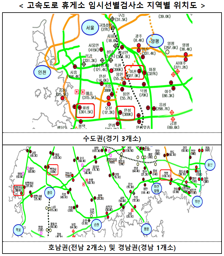 설 연휴 고속도로 휴게소에 임시선별검사소 설치·운영