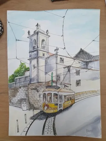 아크릴물감으로 어반스케치 그리기 파주 프로방스 카페로즈에서_16