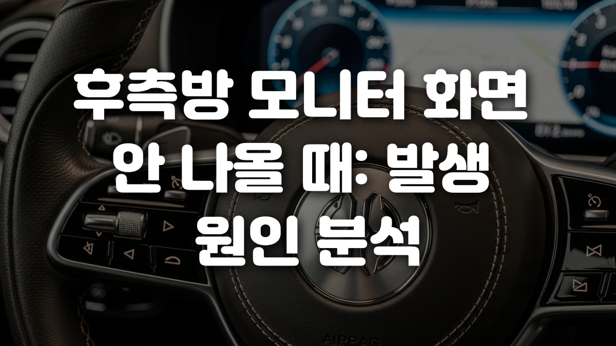 후측방 모니터 화면 안 나올 때 발생 원인 분석