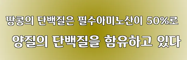 땅콩의 단백질은 필수아미노산이 50%로 양질의 단백질을 함유하고 있다
