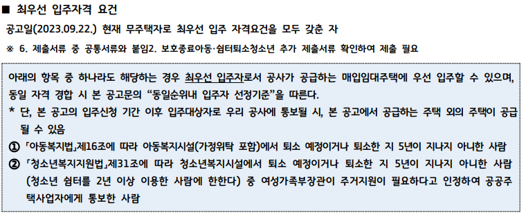 23년 3차 경기도 청년 매입임대주택 입주자 모집 신청 자격조건확인