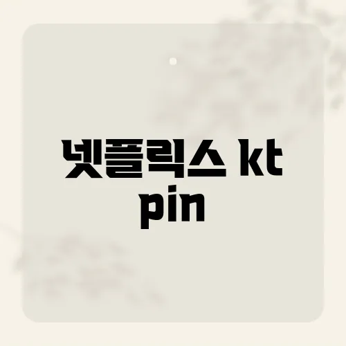 넷플릭스 kt pin, 네 자리 초기화 막힌 함정?