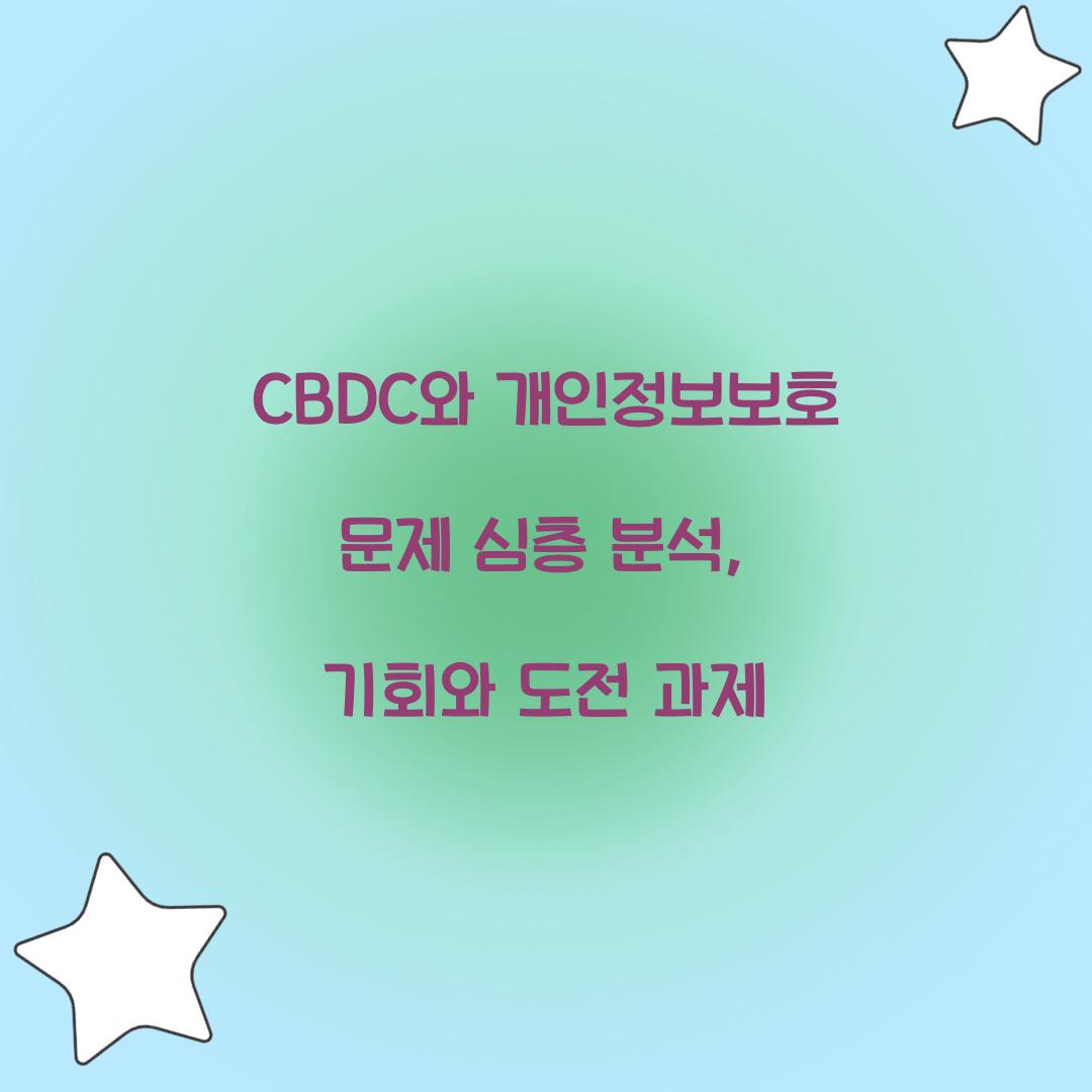 CBDC와 개인정보보호 문제 심층 분석