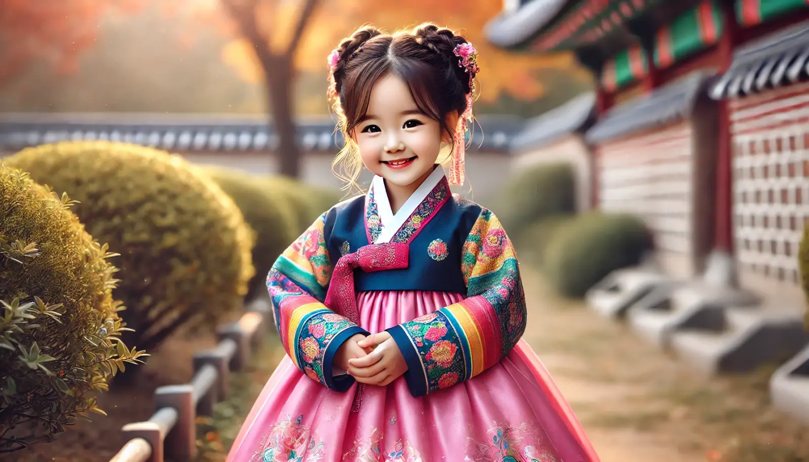 한복을 입은 어린 소녀