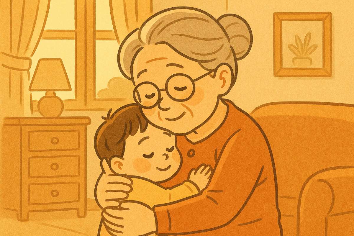 손주 안고 있는 할머니