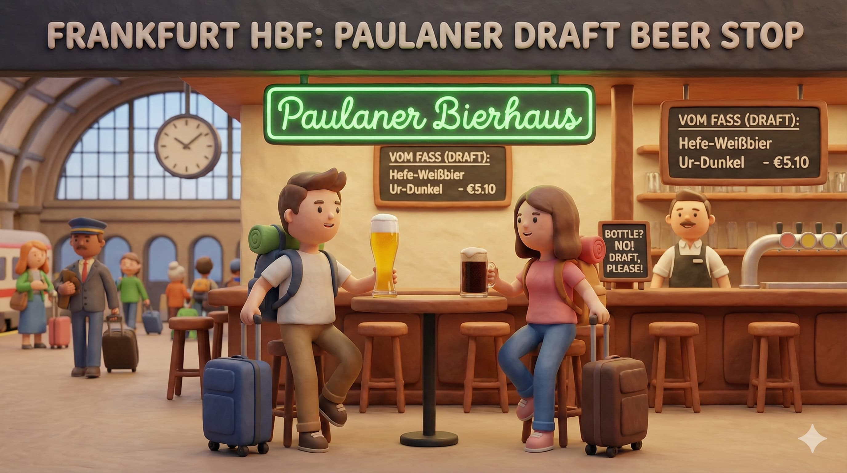 프랑크푸르트 중앙역 : 생맥주 한 잔 '파울라너(Paulaner)'