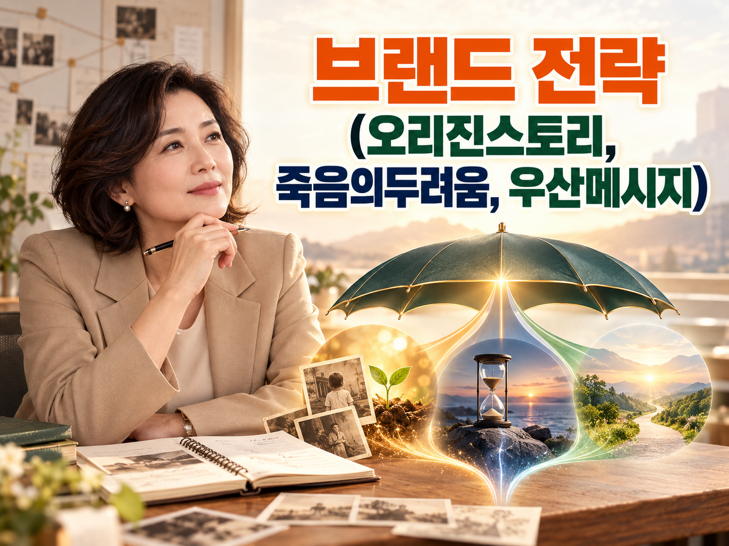 브랜드 전략 (오리진스토리, 죽음의두려움, 우산메시지)