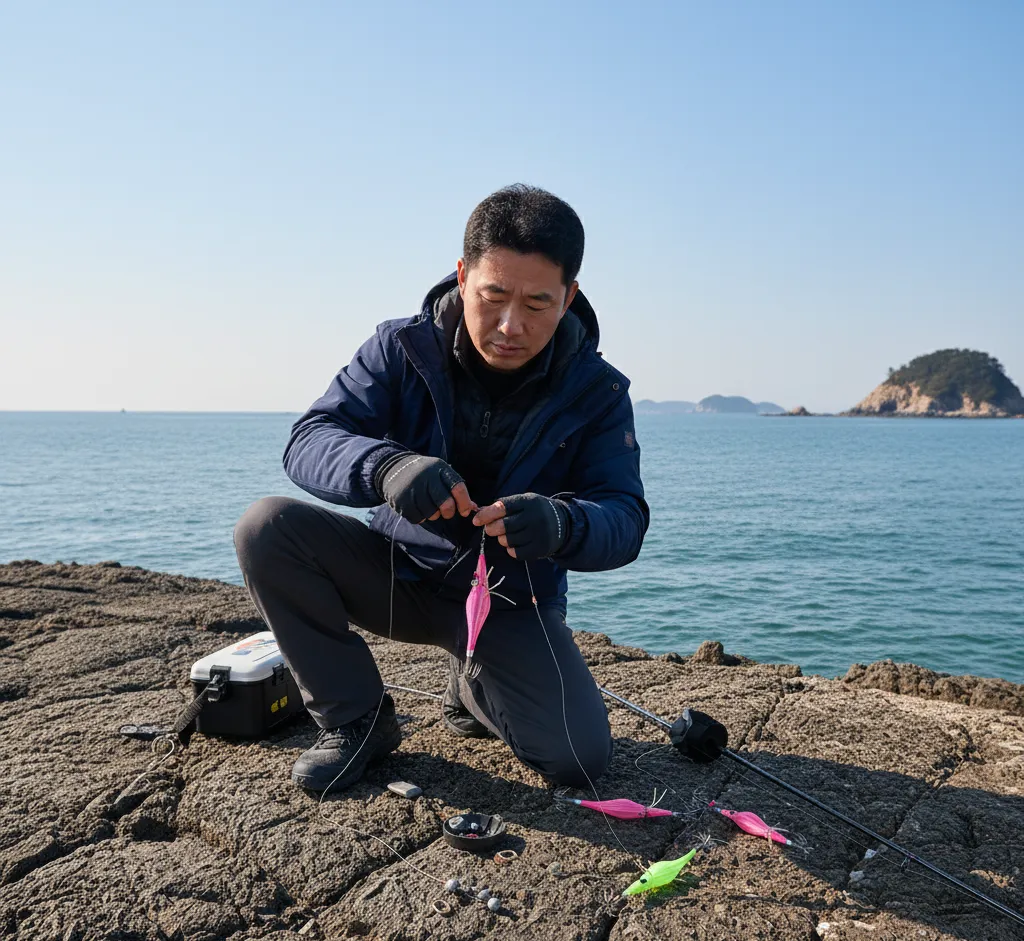 쭈꾸미 가지줄 채비 정보 이미지